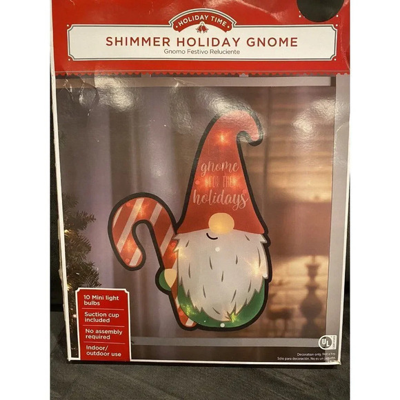 Window Shimmering Decoration - Gnome for Holidays - BRAND NEW -NEVER USED - Picture 2 of 6